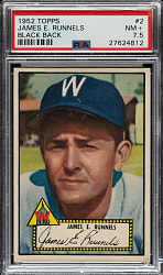 1952 Topps #2 James Runnels Black Back PSA NM+ 7.5