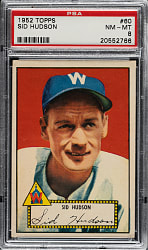 1952 Topps #60 Sid Hudson PSA NM-MT 8