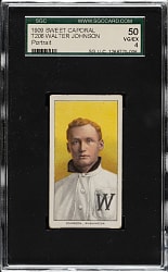 1909-1911 T206 White Border Walter Johnson Portrait SGC VG/EX 50