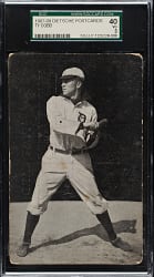 1907 PC765 A. C. Dietsche Detroit Tigers Postcard Ty Cobb Rookie Batting SGC VG 40