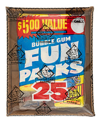 1981 Topps "Fun Packs" Unopened Bag (25 Packs) Including Twelve Football and Four Football Stickers - BBCE