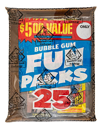 1981 Topps "Fun Packs" Unopened Bag (25 Packs) Including Twelve Football and Four Football Stickers - BBCE