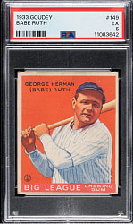 1933 R319 Goudey #149 Babe Ruth PSA EX 5