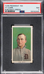 1909-1911 T206 White Border Ty Cobb Portrait Green Background PSA NM 7