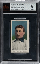 1910-1911 M116 Sporting Life Honus Wagner Blue Background BVG EX-MT 6