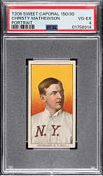 1909-1911 T206 White Border Christy Mathewson Portrait PSA VG-EX 4