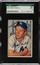 1952 Bowman #101 Mickey Mantle SGC GOOD 30