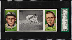 1912 T202 Hassan Triple Folder "Evers Makes a Safe Slide" Johnny Evers/Frank Chance SGC NM+ 86