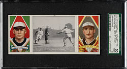 1912 T202 Hassan Triple Folder "Birmingham Gets To Third" Walter Johnson/Street SGC VG/EX 50