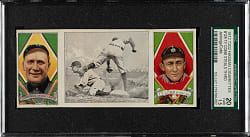 1912 T202 Hassan Triple Folder "Ty Cobb Steals Third" Ty Cobb/Hughie Jennings SGC FAIR 20