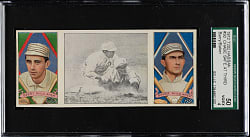1912 T202 Hassan Triple Folder "Chase Safe At Third" Frank "Home Run" Baker/Barry SGC VG/EX 50