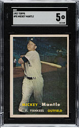 1957 Topps #95 Mickey Mantle SGC EX 5