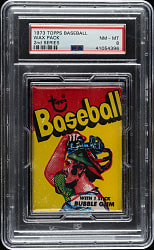 1973 Topps Second Series Unopened Wax Pack PSA NM-MT 8 (Catcher Wrapper)