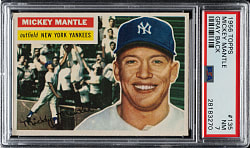 1956 Topps #135 Mickey Mantle Gray Back PSA NM 7
