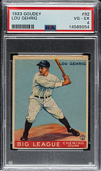 1933 R319 Goudey #92 Lou Gehrig PSA VG-EX 4
