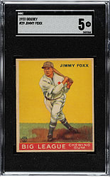 1933 R319 Goudey #29 Jimmie Foxx SGC EX 5