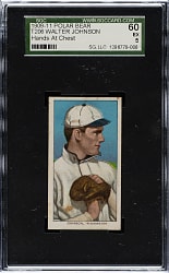 1909-1911 T206 White Border Walter Johnson Hands at Chest SGC EX 60 - Polar Bear Back - 1 of 3 - Highest Graded!