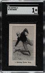 1926 Shotwell Red Grange Ad Back Football #1 Red Grange Rookie SGC POOR 1