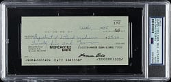 1985 James "Cool Papa" Bell Signed Check - PSA/DNA