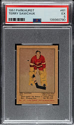 1951-1952 Parkhurst Hockey #61 Terry Sawchuk Rookie PSA EX 5