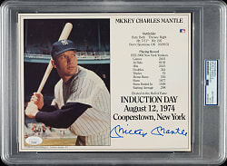 Mickey Mantle Hall of Fame Induction Day Signed Photograph - PSA/DNA and JSA