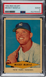 1954 Red Heart Dog Food Mickey Mantle PSA GOOD 2