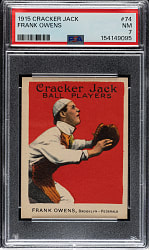 1915 E145 Cracker Jack #74 Frank Owens PSA NM 7