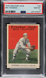 1915 E145 Cracker Jack #34 Ira Thomas PSA NM-MT 8