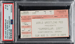 August 3, 1997 WWF SummerSlam Ticket Stub PSA EX-MT 6 - Bret Hart Defeats The Undertaker - 1 of 2 - Highest Graded!