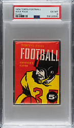 1958 Topps Football Unopened Five-Cent Wax Pack PSA EX-MT 6