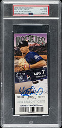 August 7, 2016 Colorado Rockies (vs. Miami Marlins) Full Ticket Signed by Ichiro Suzuki PSA NM-MT 8 with MINT 9 SIgnature - Ichiro 3,000 Hit