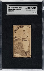 1887 N172 Old Judge Jimmy Peeples SGC Authentic - Outdoor Pose!