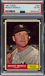 1961 Topps #300 Mickey Mantle PSA VG-EX 4