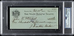 1922 Frank Baker Signed Check - PSA/DNA