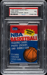 1986-1987 Fleer Basketball Unopened Wax Pack PSA NM 7 - Michael Jordan Rookie Sticker on Back