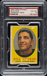 1958 Topps Football Unopened Cello Pack PSA EX-MT 6 - Jim Brown Rookie on Back