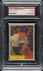 1961 Topps Third/Fourth Series Unopened Cello Pack PSA MINT 9
