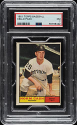1961 Topps First/Second Series Unopened Cello Pack PSA NM 7