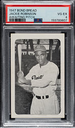 Circa 1947 Bond Bread Jackie Robinson Awaiting Pitch PSA VG-EX 4