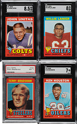 High-Grade 1971 Topps Football Complete Set (263) Including #156 Terry Bradshaw Rookie PSA NM 7