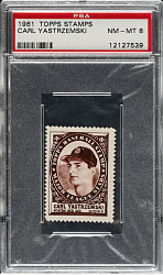 1961 Topps Stamps Carl Yastrzemski PSA NM-MT 8 - 1 of 2 - Highest Graded!