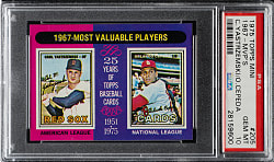 1975 Topps Mini #205 Carl Yastrzemski and Orlando Cepeda 1967 MVP PSA GEM MINT 10