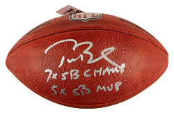 Tom Brady Signed Football with "7x SB Champ" and "5x SB MVP" Inscriptions - Fanatics and JSA (GEM MINT 10 Signature)