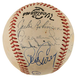 Brooklyn/Los Angeles Dodgers Multi-Signed Baseball with Robinson, Campanella, Hodges, Reese, and Snider - PSA/DNA