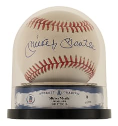 Mickey Mantle Single-Signed Baseball Beckett MINT 9