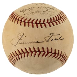 1940 Boston Red Sox Multi-Signed Baseball with Jimmie Foxx and Ted Williams - Beckett