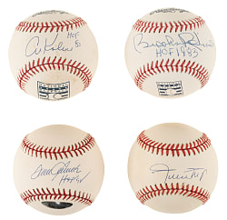 Hall of Fame Single-Signed Baseball Collection (28) Including Mays, Seaver, and Kaline - Most with HOF Inscriptions