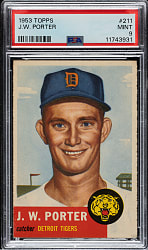 1953 Topps #211 J. W. Porter PSA MINT 9