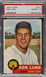 1953 Topps #277 Don Lund Short Print PSA NM-MT 8