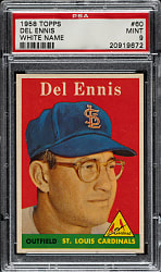 1958 Topps #60 Del Ennis PSA MINT 9 - Highest Graded!
